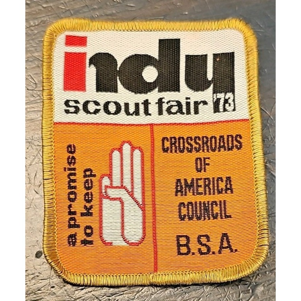 Vintage Boy Scout BSA 1973 Scoutfair Crossroads Of America Council Patch Indy